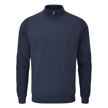 Picture of Ping Mens Croy Lined Half Zip Sweater - Oxford Blue