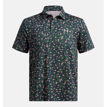 Picture of Under Armour Men's UA Playoff 3.0 Printed Polo - Midnight Navy / Forest Green - 1378677-418