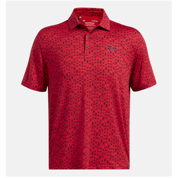 Picture of Under Armour Men's UA Playoff 3.0 Printed Polo - Red / Midnight Navy - 1378677-600