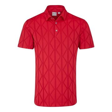 Picture of Ping Mens Lenny  Jacquard Polo Shirt - Rich Red