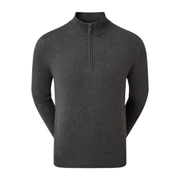 Picture of FootJoy Mens Wool Blend 1/2 Zip Lined Pullover Charcoal 90212