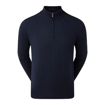 Picture of FootJoy Mens Wool Blend 1/2 Zip Lined Pullover Navy 90210