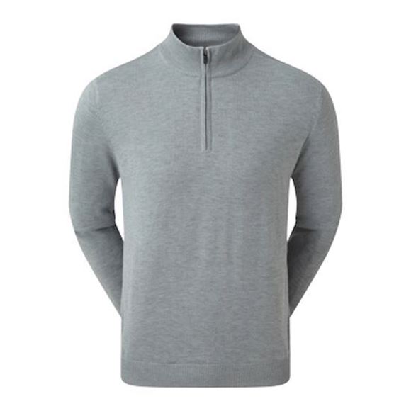 Picture of FootJoy Mens Wool Blend 1/2 Zip Lined Pullover Grey 90211