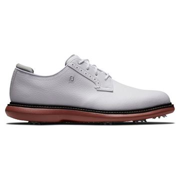 Picture of FootJoy Mens FJ Traditions Blucher Golf Shoes - 57946 2025 White/Brick