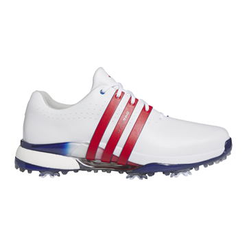 Picture of adidas Mens Tour 360 Golf Shoes 2024 - White/Red/Navy IE3370