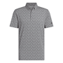 Picture of adidas Mens Go-To Printed Stripe Polo Shirt JF4932 Grey Three Mel/Black