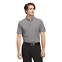 Picture of adidas Mens Go-To Printed Stripe Polo Shirt JF4932 Grey Three Mel/Black