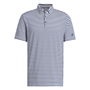 Picture of adidas Mens Go-To Printed Stripe Polo Shirt JP0476 White/Blue